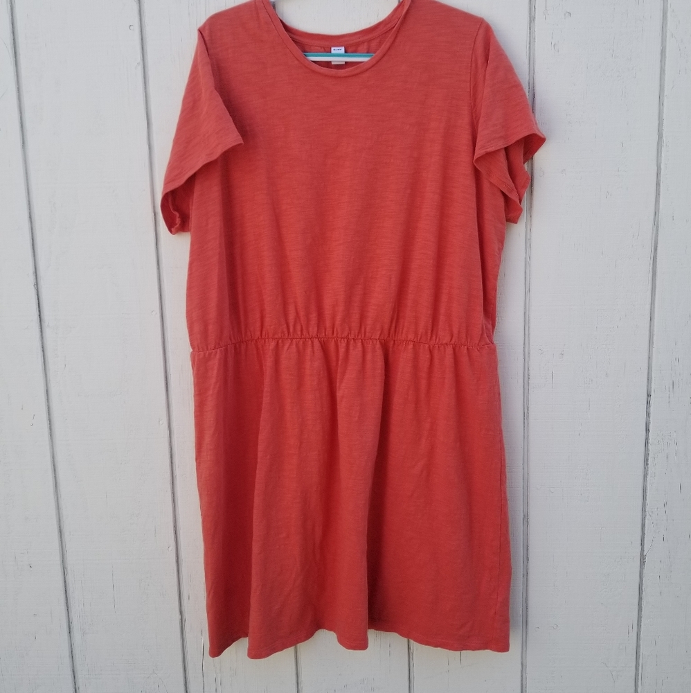 Old Navy Orange Waist Defined Dress